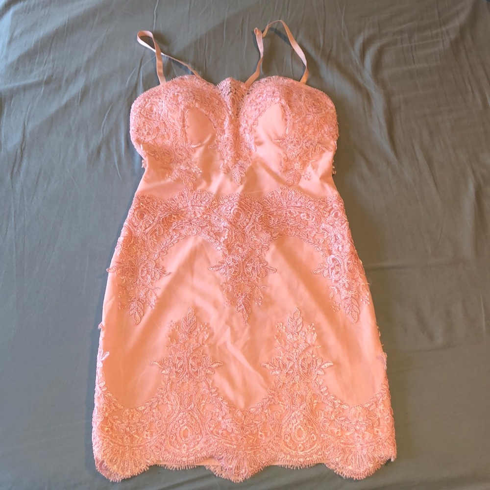 Half hearted mesh mini dress